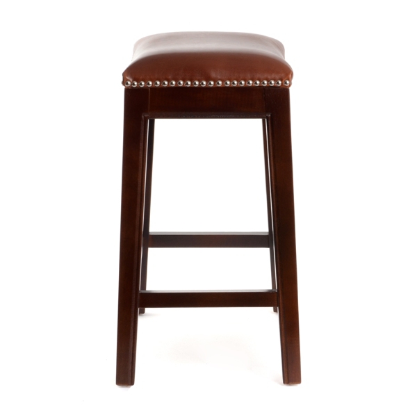 Everitt Cognac Leather Counter Stool | Kirklands