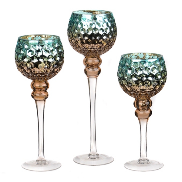 Blue & Brown Mercury Glass Charisma, Set of 3 | Kirklands