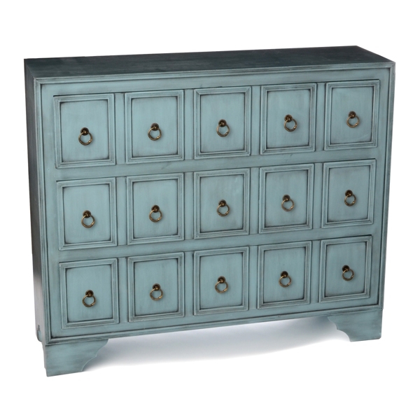 Antique Blue Apothecary 3 Drawer Chest Kirklands