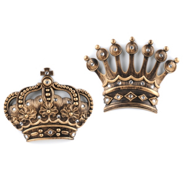 His Her Crown Gold Jeweled Wall Plaque Set Of 2 Kirklands