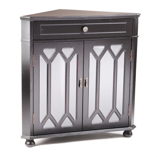 Black Cathedral Door Corner Cabinet Kirklands