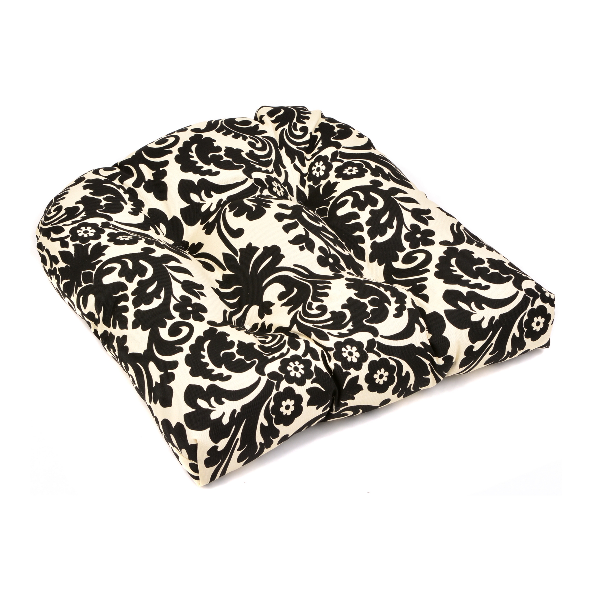 Black & White Damask Outdoor Seat Cushion | Kirklands