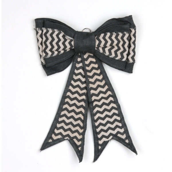 Gray Chevron Burlap Door Bow Kirklands