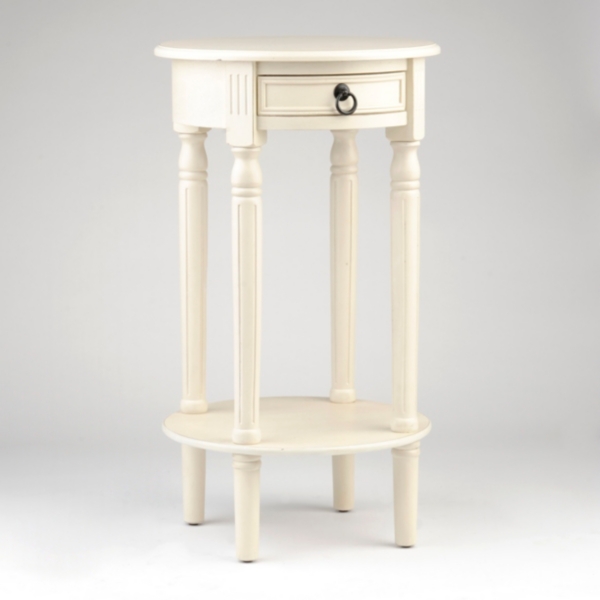 Antique White Round Accent Table | Kirklands