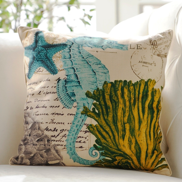 Coastal Themed Seahorse Throw Pillow Kirklands