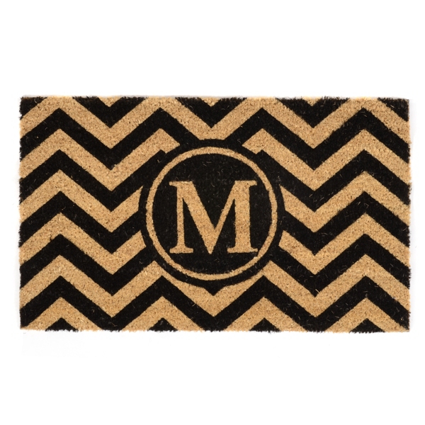 Chevron Monogram M Doormat