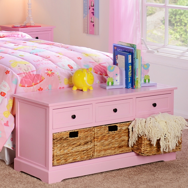 Pink 6 Drawer Kids Storage Bench Kirklands