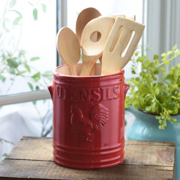 red utensil holder argos