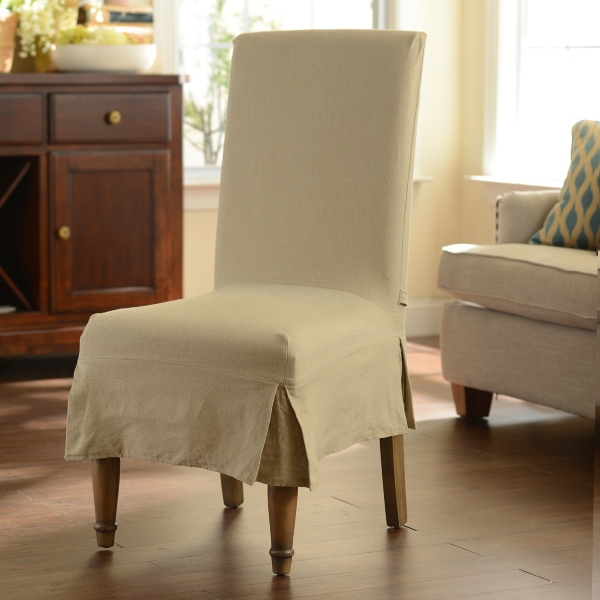 Oatmeal Parsons Chair Slipcover