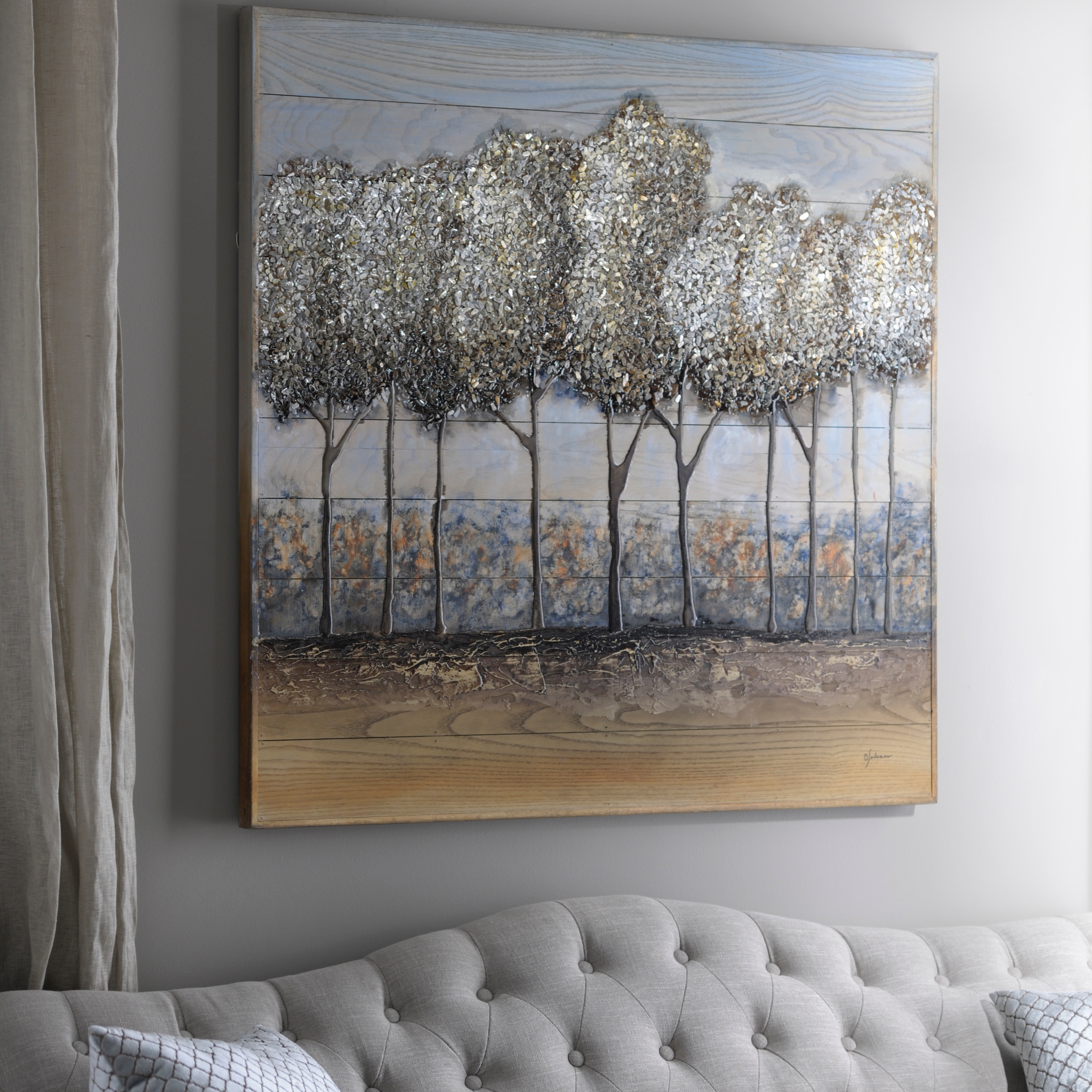 Textured Trees Wood Art Plaque | Kirklands