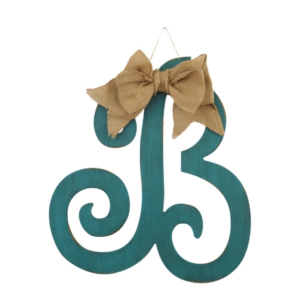 Antique Teal Monogram B Plaque Kirklands