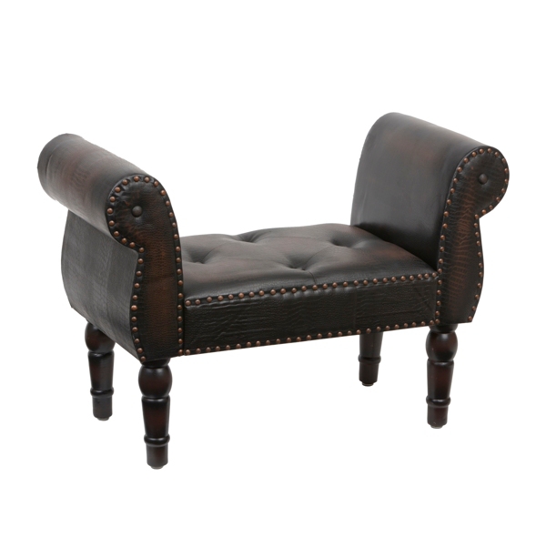 Faux Crocodile Roll Arm Bench Kirklands