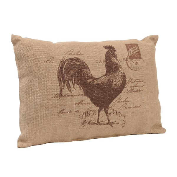 Burlap Rooster Pillow Kirklands