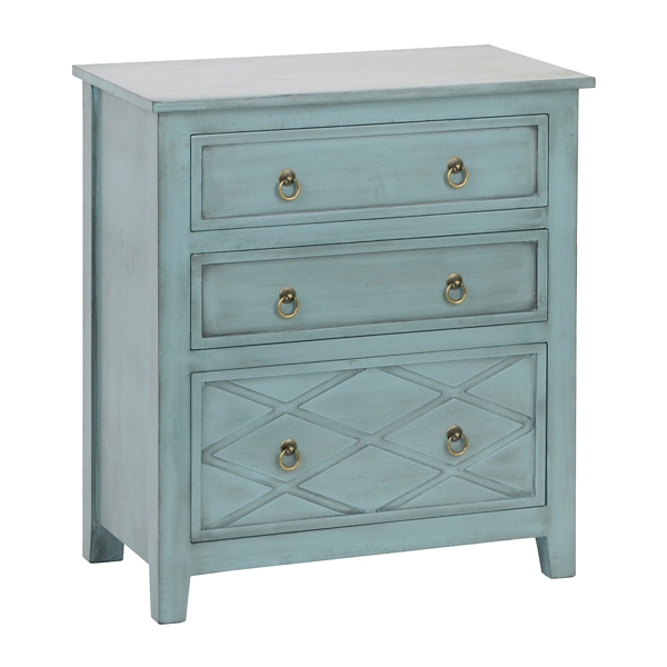 Antique Teal 3 Drawer Chest Kirklands