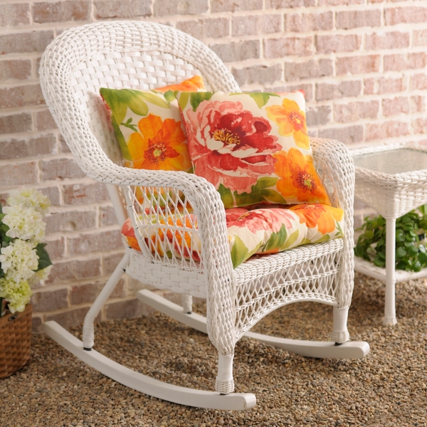 White Wicker Rocking Chair Outdoor | Rocking Chair