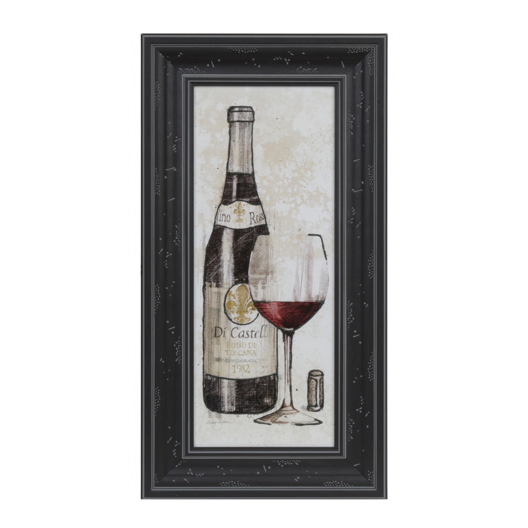 Red Wine Sketch Framed Art Print | Kirklands