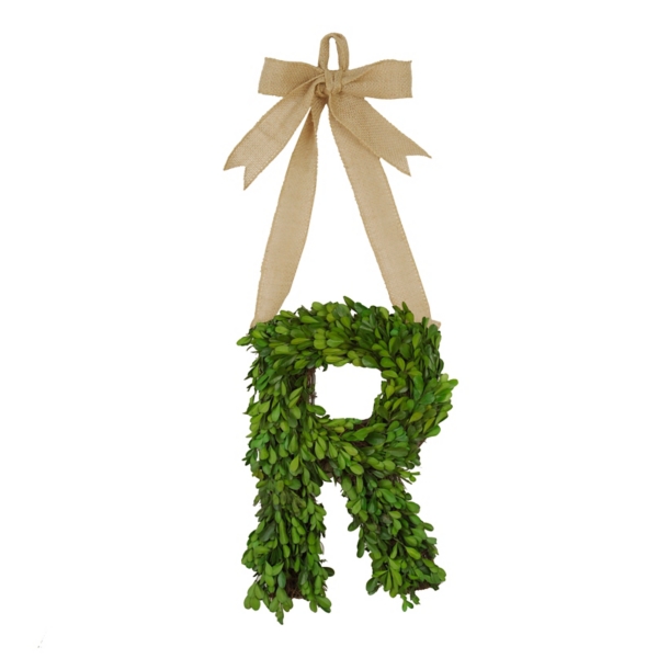 Monogram R Boxwood Wreath Kirklands