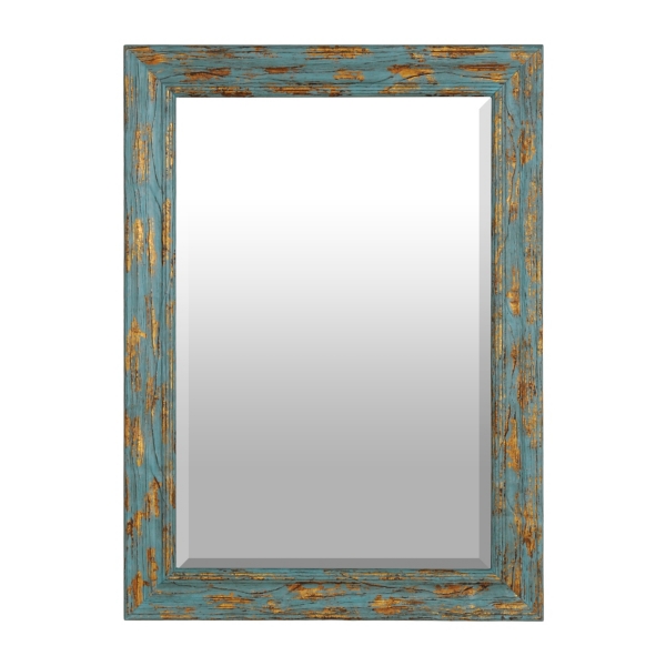 Distressed Turquoise & Gold Mirror, 31x43 in. | Kirklands