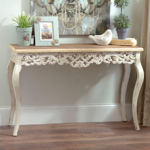 Ivory Baroque Console Table Kirklands