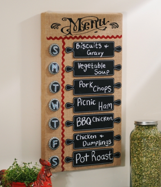 Burlap Weekly Menu Chalkboard Kirklands