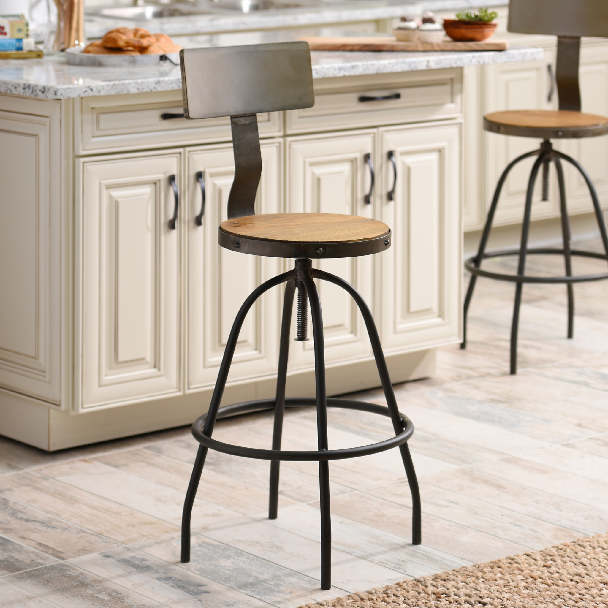 Brown Industrial Bar Stool | Kirklands