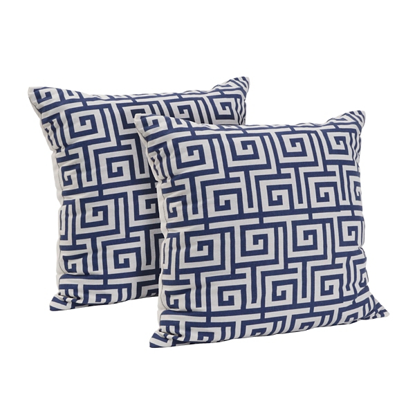 Navy Greek Key Pillow Set Of 2 Kirklands