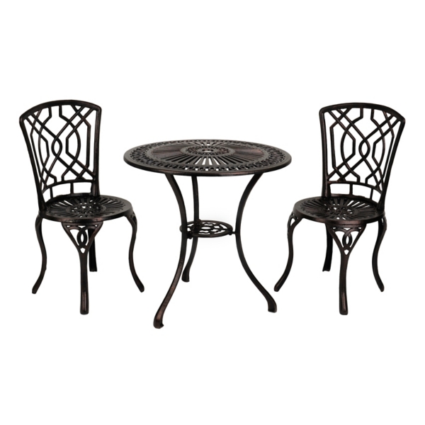 Geometric Bronze Cast Iron Bistro Set Kirklands