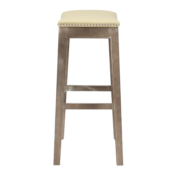 Mystique Beige Bonded Leather Bar Stool | Kirklands