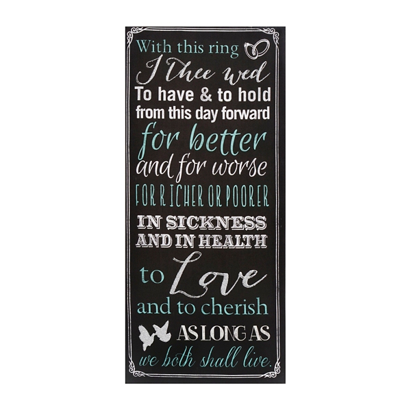 Wedding Vows Chalk Art Canvas Plaque Kirklands