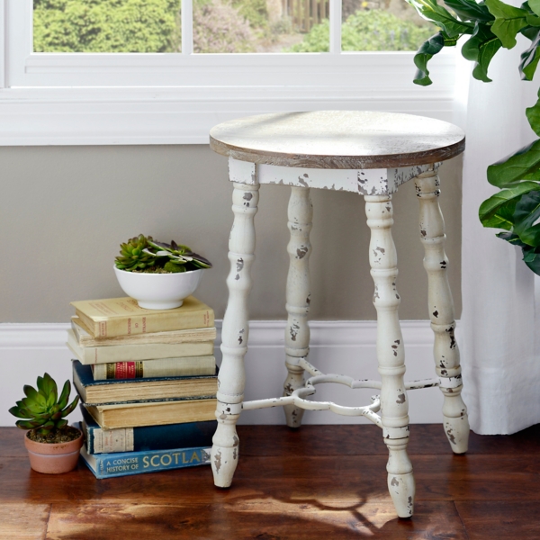 Distressed Cream Cottage Spindle Barstool Kirklands