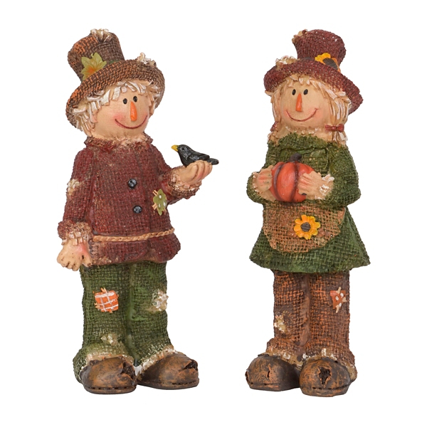 Rustic Scarecrow Statues, Set of 2 | Kirklands