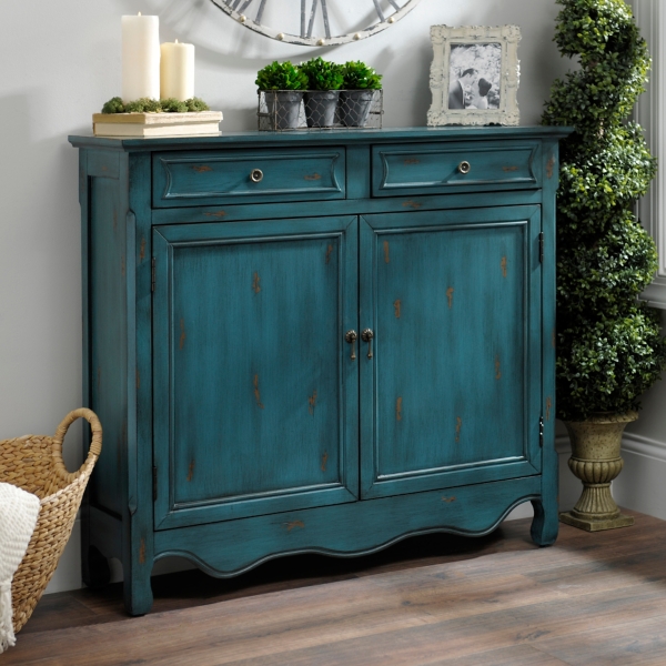 Vintage Turquoise 2 Door Cabinet Kirklands