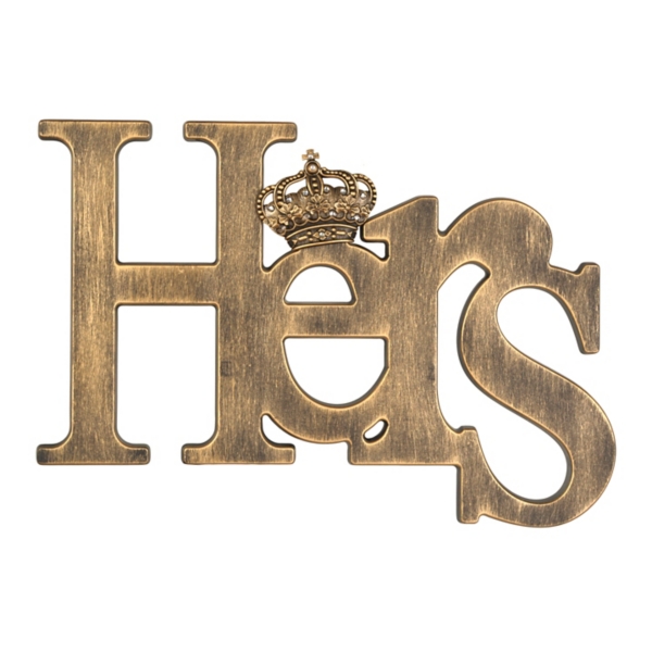 Gold Hers Jeweled Crown Plaque Kirklands