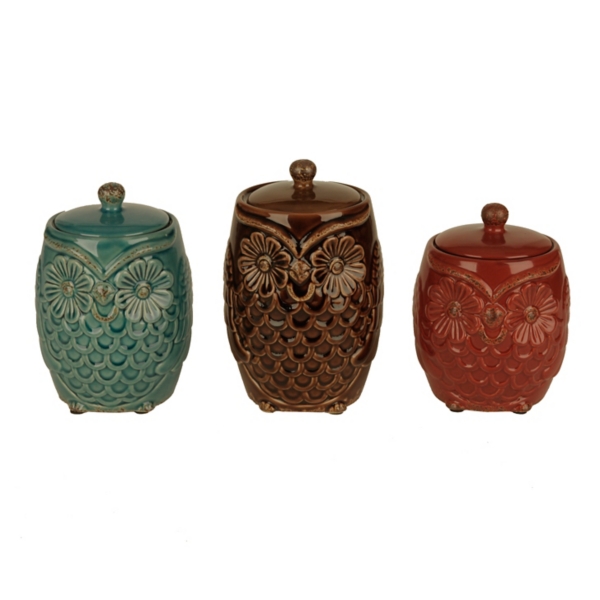Farm Owl Canisters Set Of 3 Kirklands