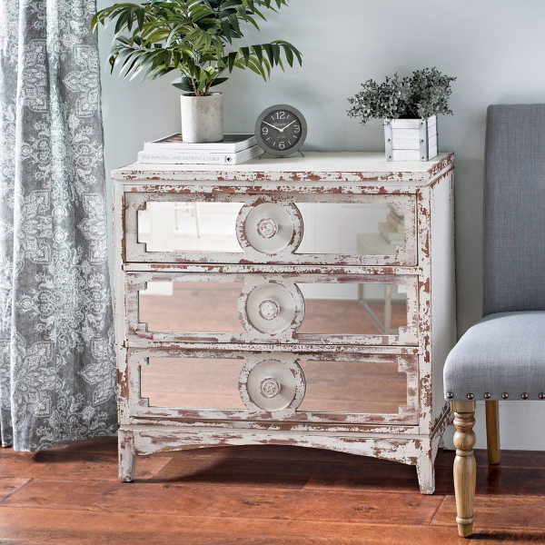 Distressed Abbey Mirrored Chest Kirklands