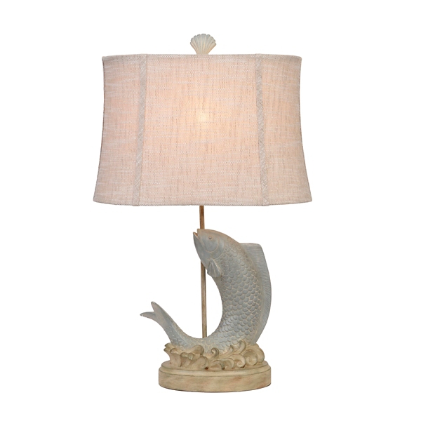 Misty Blue Fish Table Lamp Kirklands