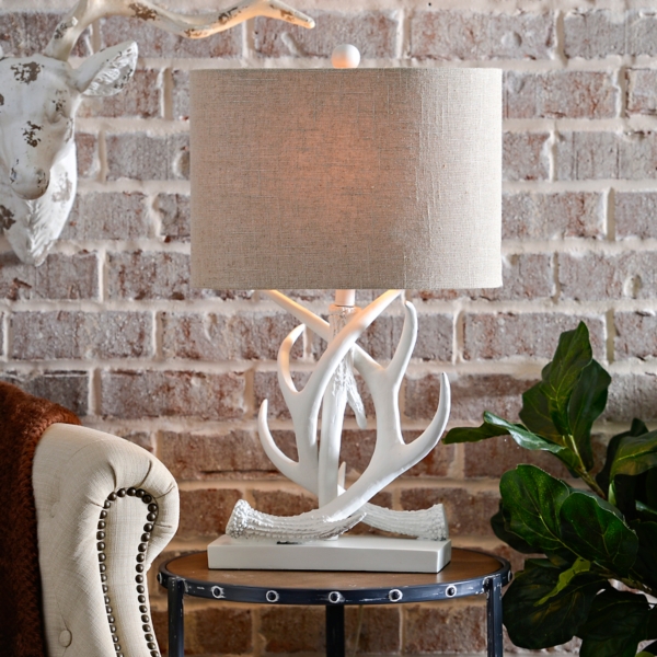 White Antler Table Lamp Kirklands