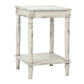 Distressed Cream Side Table
