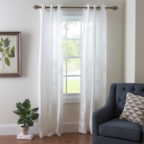 White Raw Silk Curtain Panel Set 84 In Kirklands