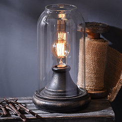 Distressed Black Cloche Edison Lamp