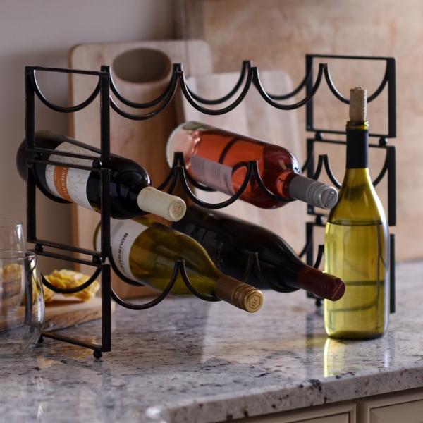 Black Stackable Metal Wine Rack Kirklands