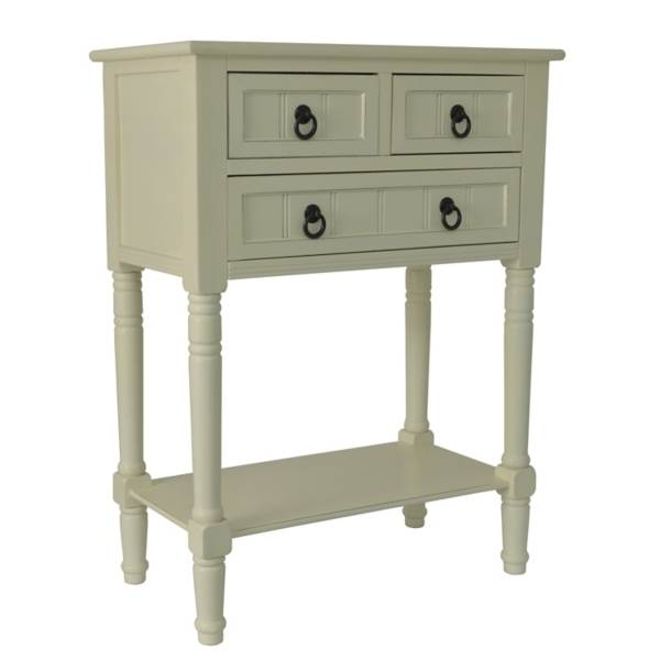 Antique White Beadboard 3 Drawer Console Table Kirklands