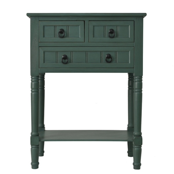 Antique Teal 3 Drawer Console Table Kirklands