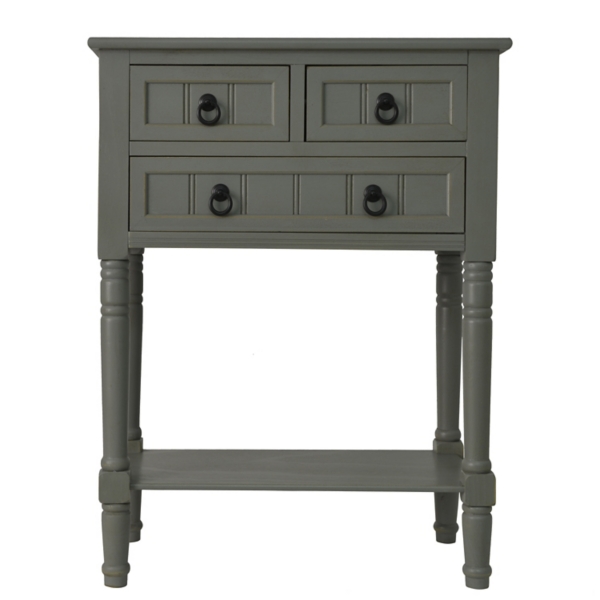 Antique Gray 3 Drawer Console Table Kirklands