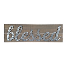 Galvanized Blessed Wooden Plaque