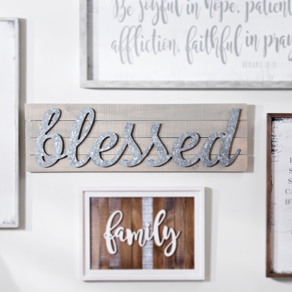 Galvanized Blessed Wooden Plaque Kirklands