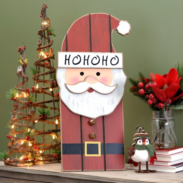 Ho Ho Ho Santa Wood Plank Plaque