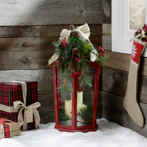 Christmas Floral Red Led Lantern Kirklands