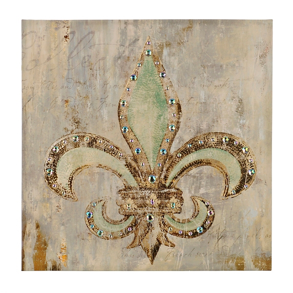 Jeweled Fleur De Lis Canvas Art Print Kirklands