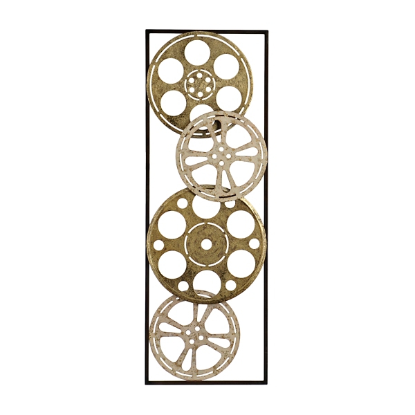 Distressed Gold And Silver Movie Reel Plaque Kirklands